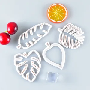 4pcs tropical leaf cookie cutters plastic fondant mold baking tool for DIY baking pastry set