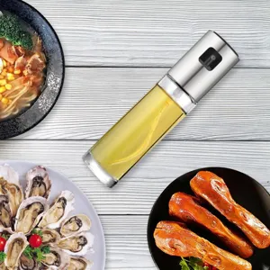Kitchen oil sprayer bottle, glass olive oil dispenser for cooking, BBQ grilling mister tool.