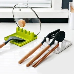 Support multifonctionnel de couvercle de casserole et spatule pour comptoir de cuisine