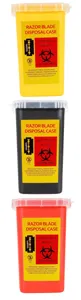 PP razor blade disposal container sharps waste box safety storage container yellow black red
