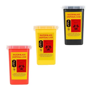 Razor blade disposal container sharps waste safety case salon home plastic storage box multi