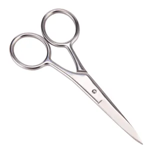 Ciseaux de beauté en acier inoxydable pour barbe et sourcils, lame tranchante, outil.
