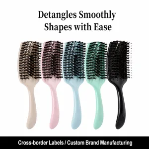 Hollow Vent Hair Brush Curved Scalp Massage Detangling Comb For Smooth Straight Curly Hair Hairdressing Styling Tool