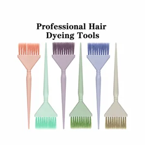Juego de Pinceles Profesionales para Teñir el Cabello Peine de Cola Puntiaguda con Cerdas Suaves Bolsa Rosa Herramienta de Estilismo
