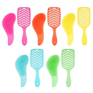 Set di pettini districanti colorati per capelli, spazzola da massaggio per cuoio capelluto.