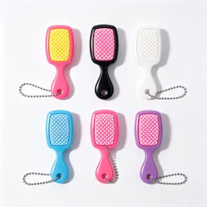 Mini pettorella per capelli a griglia portatile ciondolo borsa spazzola viaggio