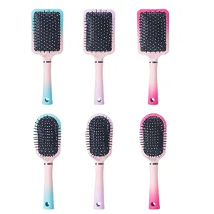 Spazzola Per Capelli Massaggiante A Cuscino D Aria Sfumato Macaron Pettine Districante Antistatico Base In Morbida Gomma Setole In Nylon Cura Della Testa Per Casa