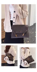 Vintage faux suede shoulder crossbody bag for women, large capacity stylish casual purse.