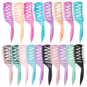 Curved hair styling brush vent brush curl defining brush multi color hair tool for women