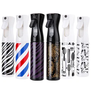 200ml Continuous Hair Spray Bottle Fine Mist Barber Styling Bottle Set of Six Assorted Patterns