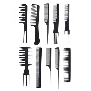 Set di 10 pettini per capelli neri professionali strumenti per styling da salone