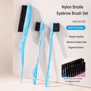 Wildschweinborste Haarstyling Bürsten Set Toupierkamm Kantenkontrolle Bürste Make-up Augenbrauenbürsten Für Frauen Haarpflege Werkzeuge