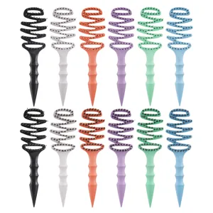 Spiral boar bristle hair brush set, professional detangling styling comb for salon and home.