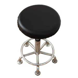 Housse de tabouret ronde en cuir noir imperméable housse de chaise de coiffeur salon