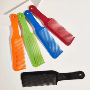 Professional plastic barber hair combs set, multi-color styling flat top tools for salon use.