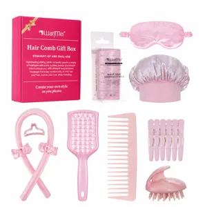 Women's Hair Comb Gift Set Scalp Massager Detangling Brush Sleep Cap Satin Bonnet Hair Care Styling Kit For Women Gift