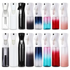 Flacone spray continuo PET nebbia fine capelli bellezza spruzzatore acqua trasparente sfumato