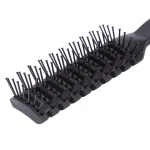 Professional Men's Vent Brush For Volumizing Hair Styling Plastic Rib Comb With Anti-Slip Handle Scalp Massage Barber Tool