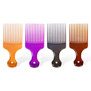 Translucent plastic hair pick set of 4 pieces wide tooth afro comb for styling tools