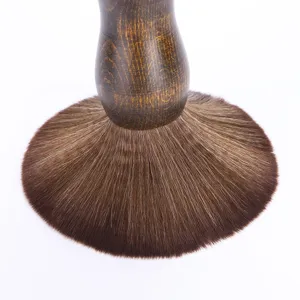 Pennello Professionale per Collo con Manico in Legno Spazzola per Capelli in Fibra Morbida per Barbiere Strumento di Pulizia