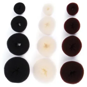 Accessoire Chignon Donut en Maille de Nylon pour Femmes Filles Outil de Coiffure Élégant Faiseur de Chignon Flexible en Maille