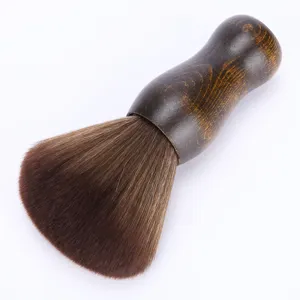 Spazzola da collo per barbiere professionale in legno con setole sintetiche morbide per salone