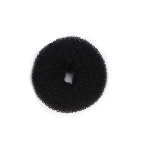 Chignon donut en nylon noir accessoire de coiffure pour des coiffures élégantes.