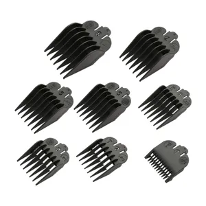 8-piece black hair clipper guard set replacement guide combs professional salon barber tools