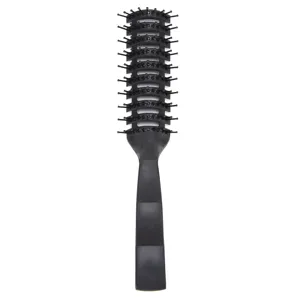 Professional black vent hair brush for men styling, fluffy massage comb for hair care.
