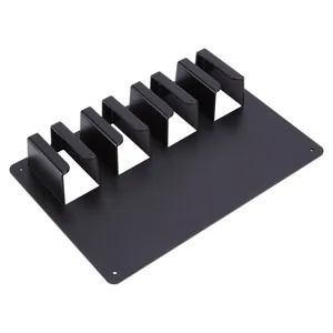 Soporte de metal negro para cortapelos con seis ranuras soporte de pared salón