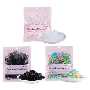Disposable small hair rubber bands for kids, colorful high elasticity hair ties accessories packs.