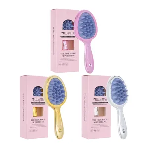 Brosse de shampooing double face galvanisée peigne de massage du cuir chevelu portable.