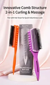 Detachable nine-row curling hair brush with massage function for professional styling.