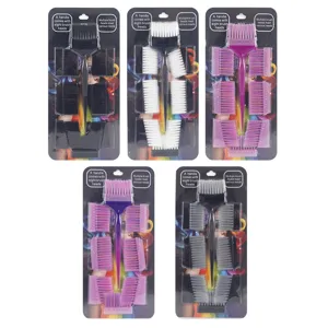 Juego de Cepillos de Tinte de Cabello Profesional Plástico Cabezales Intercambiables Diseño de Peine de Cola Reutilizable para Salón Hogar