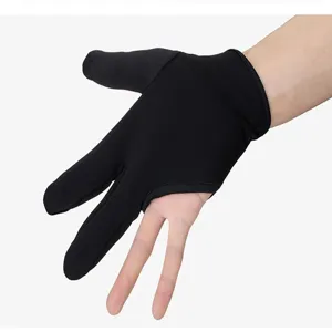 Black 3-finger heat-resistant hair styling glove detail for safe hair straightener use.