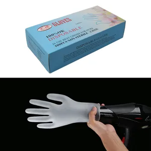 Gants de Protection Jetables en PVC Transparents Imperméables Nettoyage Salon de Coiffure Petites Moyennes Grandes Tailles