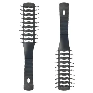 Black double-sided vent hair brush for styling and salon hairdressing, lightweight and durable.