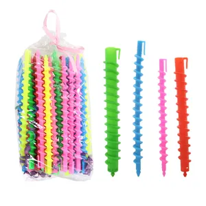 Colorful plastic spiral hair rollers set for DIY curly hair styling and salon use main view
