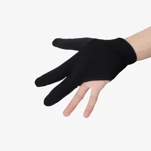 Black heat resistant styling glove for hair straightening curling salon anti scald protection.