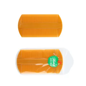 Double sided flea comb plastic fine tooth lice comb for pet grooming and hair care.
