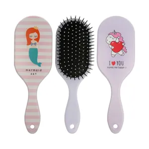 Set di spazzole per capelli con sirena e unicorno a tema cartone animato per bambini.