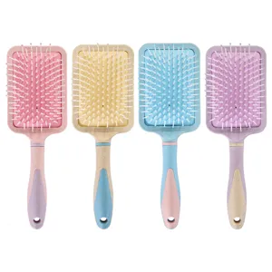 Grande spazzola per capelli a paletta colore caramella pettine ad aria denti in nylon