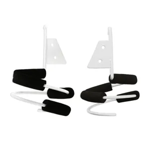 Wall-mounted hair dryer holder salon styling tool organizer rack for bathroom and hair salon.