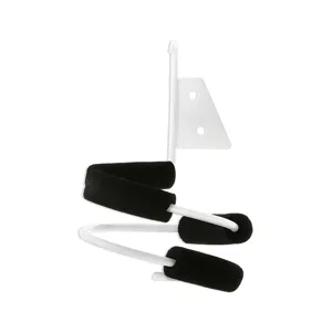 Wall mounted hair dryer holder spiral blow dryer rack organizer with black foam protector white