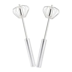Stainless Steel Semi-Automatic Push Stirrer Professional Salon Hair Color Mixer Manual Cream Egg Beater Kitchen Baking Tool