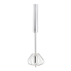 Stainless steel manual push whisk for salon hair dye mixing and kitchen baking egg beater tool