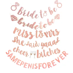 Roségold glitzer Junggesellinnenabschied Banner Bride to be Girlande Party Deko für Frauen