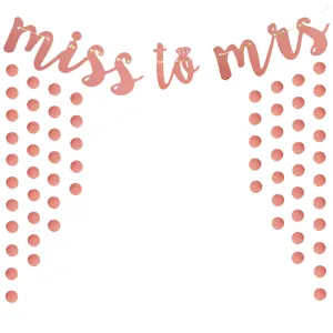 Roségold Glitzer Junggesellinnenabschied Banner Miss to Mrs Girlande Party Dekoration