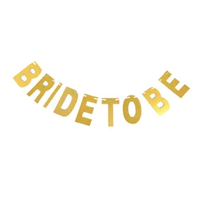 Guirnalda de papel dorada brillante BRIDE TO BE pancarta para decoración de fiesta de despedida