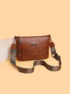 Elegante Borsa a Secchiello da Donna in Pelle PU Borsa a Tracolla Classica Alla Moda Borsa a Mano Con Tracolla Larga Stampata